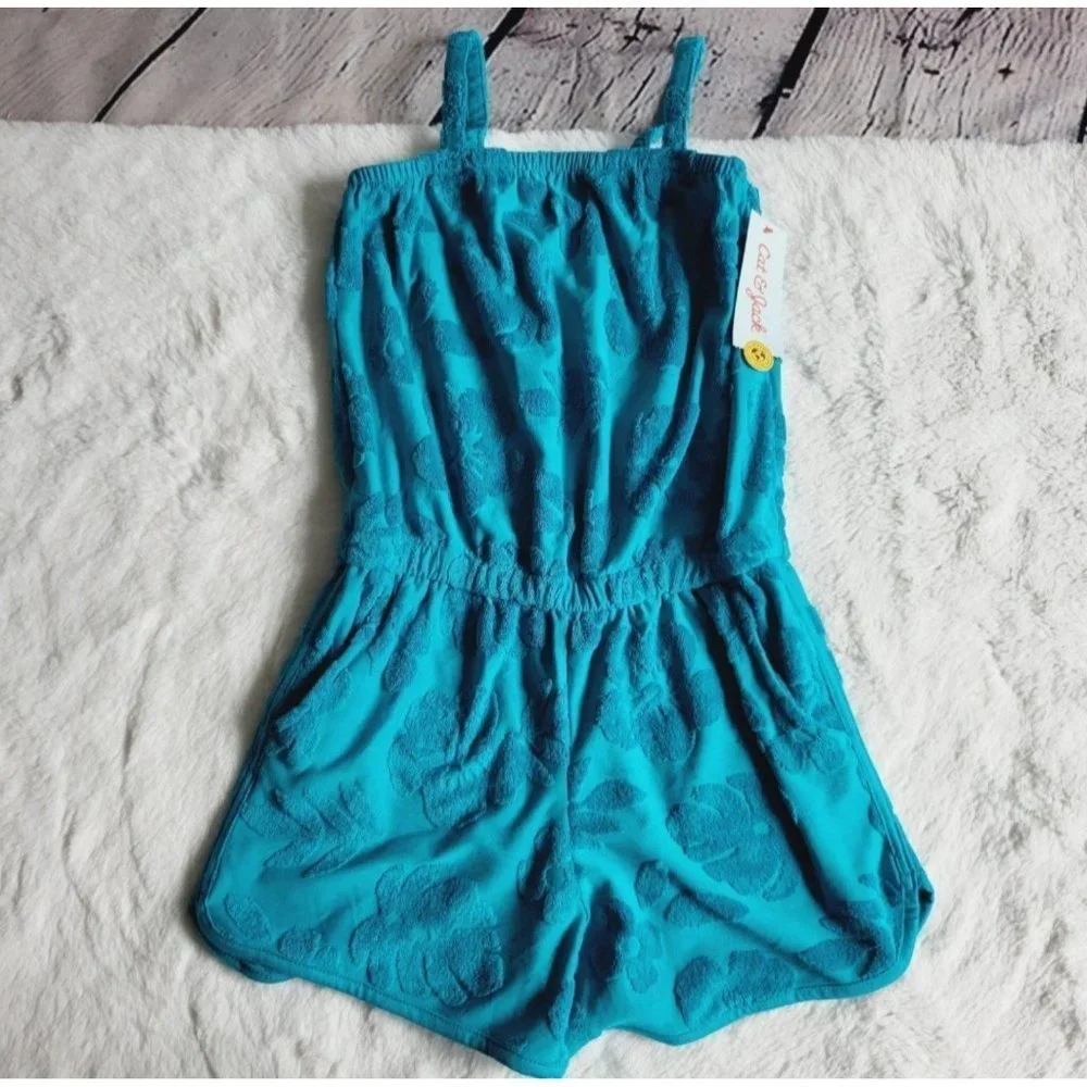 Cat & Jack Girls' Loop Terry Romper (medium) 3KIDV-AU - Picture 2 of 4